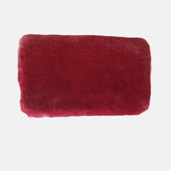 Windsor Burgundy Faux Furry Versatile Clutch - Picture 5 of 12